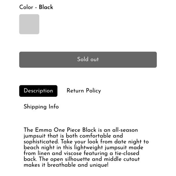 Free People Emma Jumpsuit Women’s Size L Black Linen Blend Woven Revolve Shopbop - Picture 3 of 16